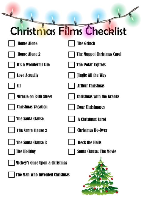 Couple Christmas Checklist, Christmas Present List, Christmas With The Kranks, Arthur Christmas, Christmas Checklist, Kid Christmas, Christmas Movie Night, Xmas Shopping, Muppet Christmas Carol