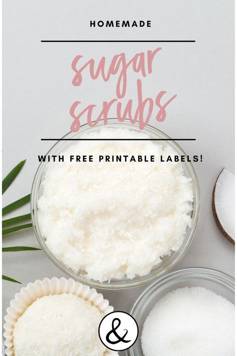 Diy Sugar Scrubs, Homemade Sugar Scrubs, Sugar Scrub Labels, Thoughtful Handmade Gifts, Sugar Scrub Homemade Recipe, Homemade Scrubs, Easy Sugar Scrub, 3 Ingredient Recipe, Diy Sugar Scrub Recipe