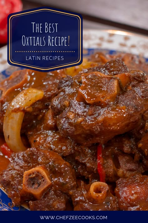 My oxtails are to die for and the perfect blend of Dominican and Caribbean flavors. Feel free to have fun and make this dish as spicy as you like. Oxtail Stew aka Rabo Encendido is a traditional favorite for Dominicans, Cubans, and the Caribbean as a whole!#Rabo #OxtailsRecipes #ChefZeeCooks #DominicanRecipes #CubanRecipes Puerto Rican Oxtail Stew, Cuban Oxtail Stew, Spanish Oxtail Stew, Ox Tail Recipe Dominican, Puerto Rican Oxtail Recipes, Cuban Oxtail Recipes, Dominican Oxtail Recipe, Dominican Oxtail, Jamaican Oxtail Recipes