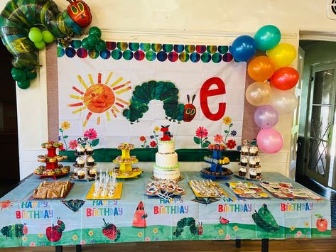 Hungry Caterpillar Birthday Backdrop, April Birthday Party Themes Boy, Hungry Caterpillar Birthday Smash Cake, Hungry Catapillar 1st Birthday, One Very Hungry Caterpillar Birthday, Hungry Caterpillar Birthday 1st, One Hungry Caterpillar Birthday, Very Hungry Caterpillar 1st Birthday, Hungry Caterpillar First Birthday