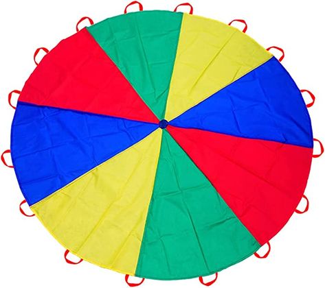 Amazon.com: 12ft Kids Team Game Rainbow Parachute, Outdoor Party Group Cooperative Gams, Family Get-together Entertainment : Sports & Outdoors Rainbow Parachute, Parachute Games, Outdoor Party Games, Fun Outdoor Activities, Colorful Umbrellas, Cooperative Games, Outdoor Activities For Kids, Team Games, Games For Toddlers