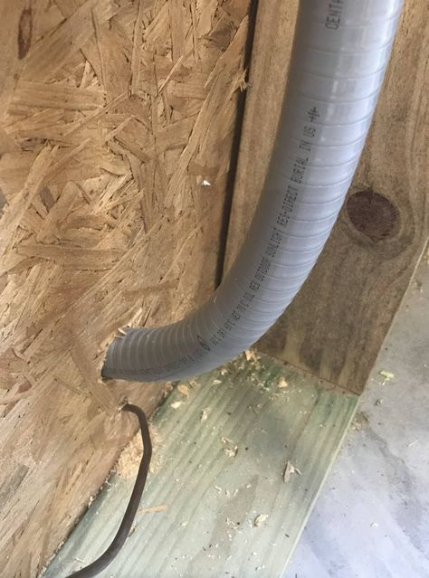 electrical - Flexible Nonmetallic Conduit inside wall? - Home Improvement Stack Exchange Pvc Connectors, Pvc Conduit, Breaker Panel, Breaker Box, Electrical Conduit, Diy Home Repair, Home Repair, Home Diy, Home Improvement