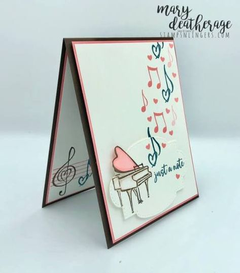 Music Cards, Musical Cards, Musical Theme, Music Ideas, Up Music, Card Techniques, Heart Stamp, Music Themed, Stamping Up Cards