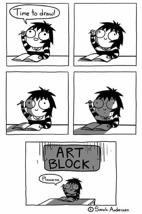 Sarah C. Andersen ☆ Ideas To Fill Your Sketchbook, Sarah Anderson Comics, Art Problems, Fill Your Sketchbook, Artist Hue, Sarah's Scribbles, Sarah Andersen, The Awkward Yeti, Prompt Ideas