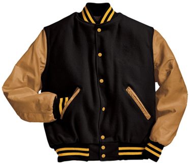 E8003 Holloway Varsity Wool Body / Leather Sleeve Jacket Letterman Jacket Patches, Custom Varsity Jackets, Varsity Jacket Black, Leather Sleeve Jacket, Varsity Letterman Jackets, College Jackets, College Apparel, Letterman Jackets, Betty Cooper