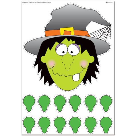 Pin The Hat On The Witch, Witch Hat Toss, Pin The Nose On The Witch, Witch Birthday Party Games, Witch Themed Party Games, Witch Hat Ring Toss, Witch Nose, Halloween Lesson Plans, Classroom Halloween Party