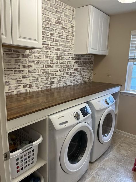 Woodworking For Beginners | I finished most of the laundry room renovation just need cabinet hardware and paint | Facebook Garage Laundry Area Makeover, Laundry Basement Ideas, Laundry Room In Garage Makeover, Laundry Room Renovation Inspiration, Laundry Room Ideas Decor, Laundry Room Wall Colors, Mudroom With Laundry, Small Laundry Closet Ideas, Remodel Laundry Room