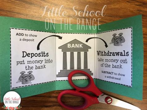 Little School on the Range: Elementary Financial Literacy - Teaching Banking / Deposits and Withdrawals Classroom Currency, Financial Literacy Anchor Chart, Personal Financial Literacy, Virginia Studies, Teaching Economics, Classroom Economy, Financial Literacy Lessons, Consumer Math, Mathematics Activities