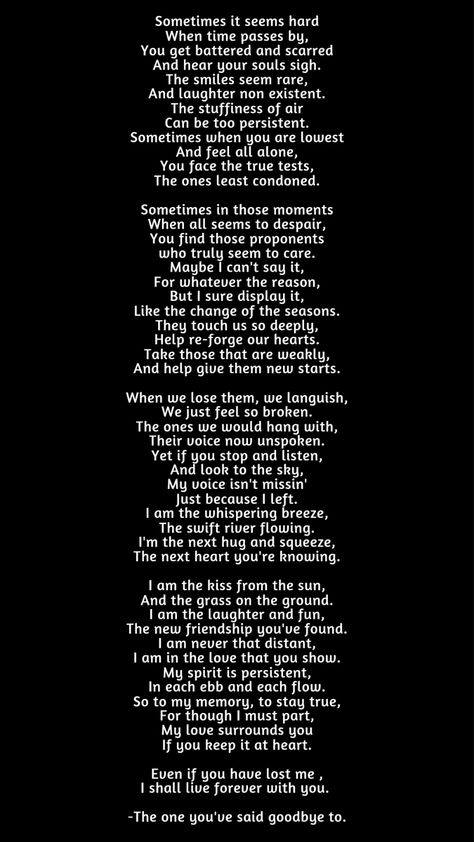 This is my third poem I finished writing in December 2021. The person I wrote this for had a forever grief for a lost pet (cat). She just couldn’t get over the loss. This poem was my attempt on POV of the lost one. Anyone could read this and take this away as a message from the one you lost ❤️ Writing Prompts For Writers, Time Passing, Nine Lives, All Alone, Losing A Pet, Pet Cat, Another One, Pretty Quotes, Get Over It