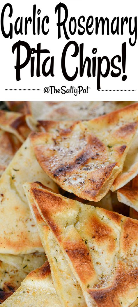 Garlic Pita Chips, Pita Bread Toppings, Pita Chips From Tortillas, Garlic Chips Recipe, Garlic Pita Bread Recipes, Pita Garlic Bread, Pita Chips And Dip, Pita Chips Baked, Pita Dips