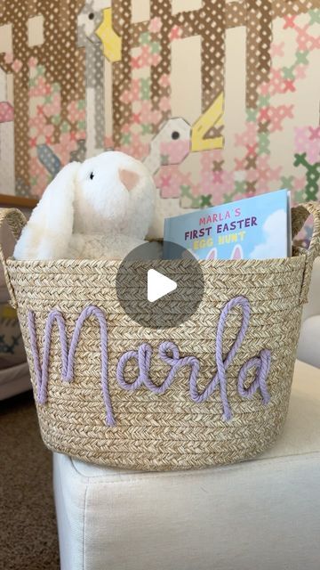 Diy Rope Name Basket, Hamper Diy, Nursery Hamper, Diy Rope Basket, Dog Toy Basket, Kids Baskets, Basket Uses, Personalized Easter Basket, Baby Baskets