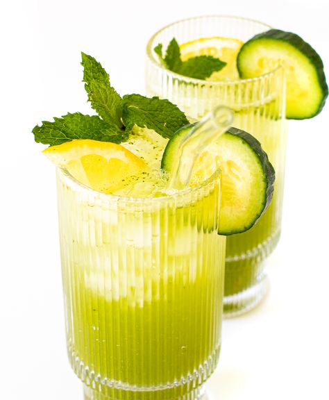 Cucumber Mint Lemonade, Mint Lemonade Recipe, Mint Lemonade, Mint Mojito, Citrus Juice, Soup Diet, Bread Appetizers, Main Dish Salads, Agave Syrup