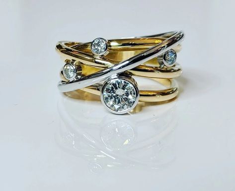 Untraditional Diamond Ring, Repurposed Diamond Ring, Remodeled Jewellery, Remodel Jewellery, Redesigned Rings Before And After, Ring Redesign Before And After, Remodelled Jewellery, Divorce Ring, Wide Band Wedding Ring