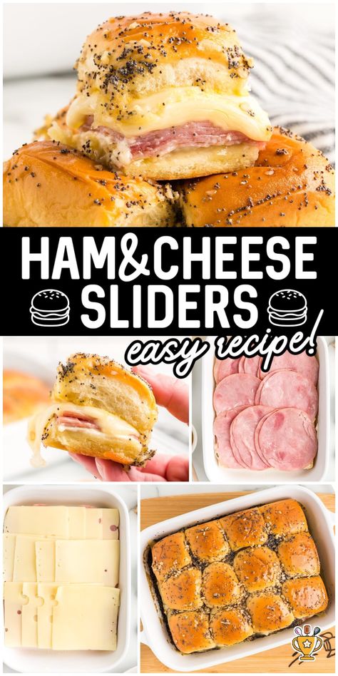 Sliders Recipes Hawaiian Rolls, Gameday Food, Superbowl Recipes, Easy Slider Recipes, Ham Cheese Sliders, Ham And Cheese Sliders, Homemade Ham, Cheese Sliders, Slider Buns