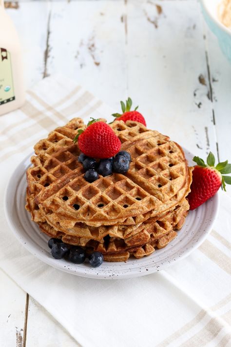 Make a batch of these healthy whole wheat flax waffles for breakfast. Flax Waffles, Waffle Mix Recipes, Waffles For Breakfast, Whole Wheat Waffles, Flaxseed Meal, Healthy Waffles, Frozen Waffles, Waffle Recipe, Flax Seed Recipes