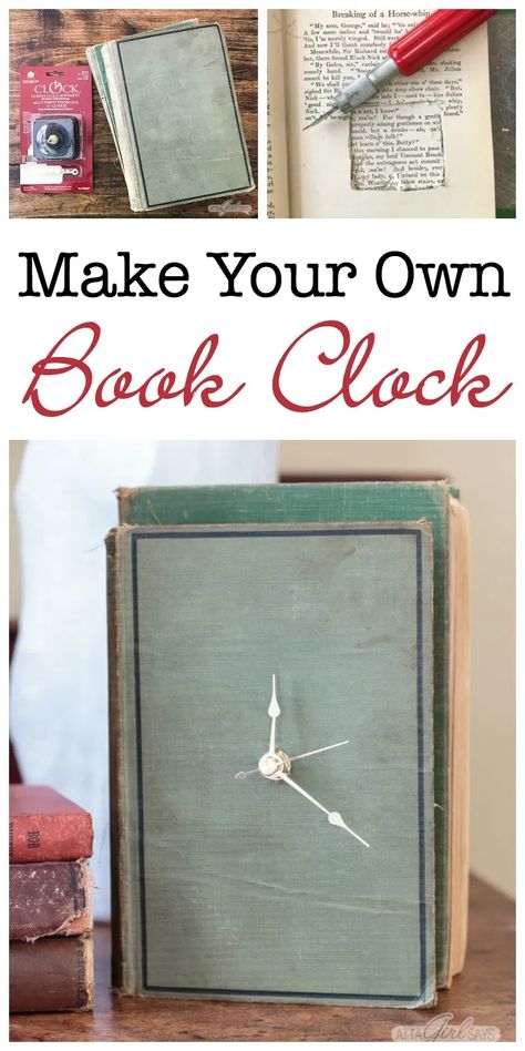 Upcycled Books Crafts, Diy Old Books, Make A Clock, Book Clock, Old Book Crafts, Reading Diy, Recycled Books, Book Crafts Diy, Diy Projects To Sell