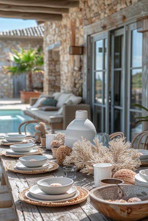 40 Outdoor Table Decor Ideas for Every Season 40 Outdoor Table Decor Ideas for Every Season Hostess Ideas, Outdoor Hosting, Beautiful Flatware, Table Settings Everyday, Outdoor Table Decor, Dining Ideas, Boat Decor, Table Decor Ideas, Outdoor Dining Spaces