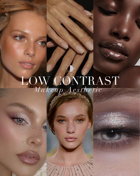 It’s time for some low contrast makeup inspiration 💄 Where are our low contrast girls, have you been experimenting with makeup advice from your makeup analysis guides? . #coloranalysis #colouranalysis #coloranalyst #makeupaesthetic #lowcontrast Soft Summer Color Palette Hair Colour, Soft Natural Makeup Tutorial, Makeup For Low Contrast Face, Soft Summer Color Palette Nails, Low Contrast Makeup Looks, Light Contrast Makeup, Makeup For Cool Toned Skin, Ethereal Essence Makeup, Light Low Contrast Makeup