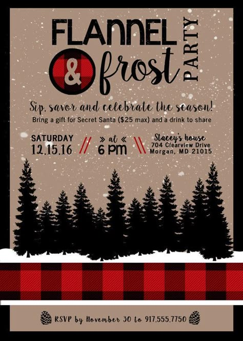 Flannel And Frost Party, Adult Christmas Party, Company Christmas Party, Holiday Party Themes, Work Christmas Party, Holiday Party Invitation, Christmas Party Themes, Office Christmas Party, Invitation Party