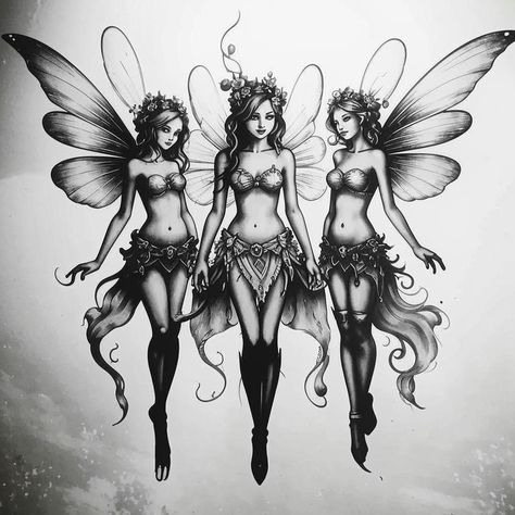 Naked Fairy Tattoo, Tattoo Fairy, Stencil Outline, Tattoo Stencil Outline, Fairy Tattoo, Tattoo Stencil, Tattoo Stencils, Tattoos