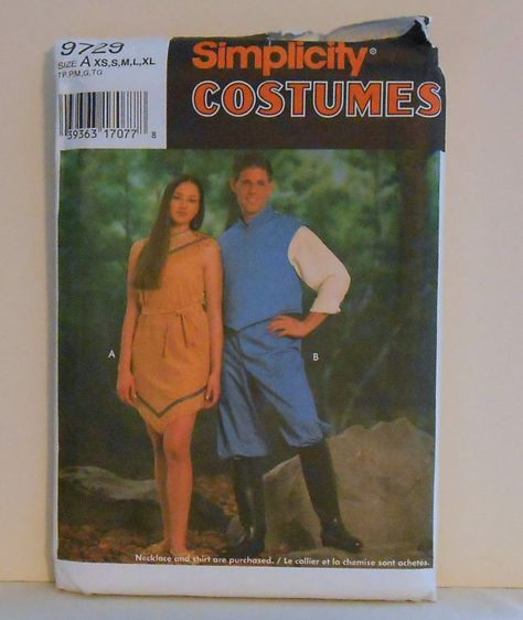 Adult Costumes for Pocahontas and John Smith or by filecutter, $3.75 Pocahontas John Smith, Hunter Costume, Pocahontas And John Smith, New Look Patterns, Costume Patterns, John Smith, Learn German, Simplicity Sewing, Simplicity Sewing Patterns