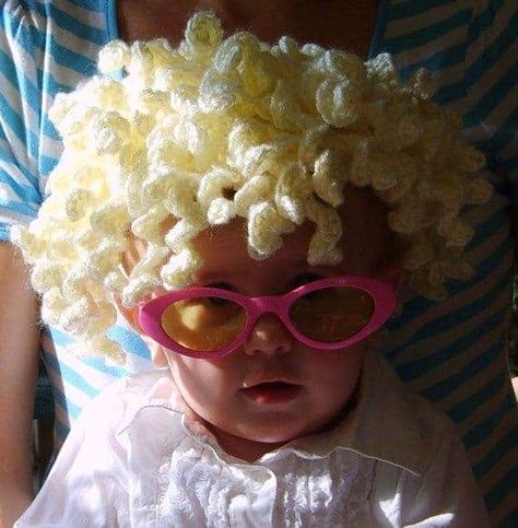 Baby Wigs offer a funny alternative to regular beanies for your baby. Click to find out where to get the best ones! Granny Wig, Baby Wig, Cake Wrecks, Hair Hat, Crochet Knit Hat, Lighting Home, Baby Halloween Costumes, Crochet Hair, Yarn Projects