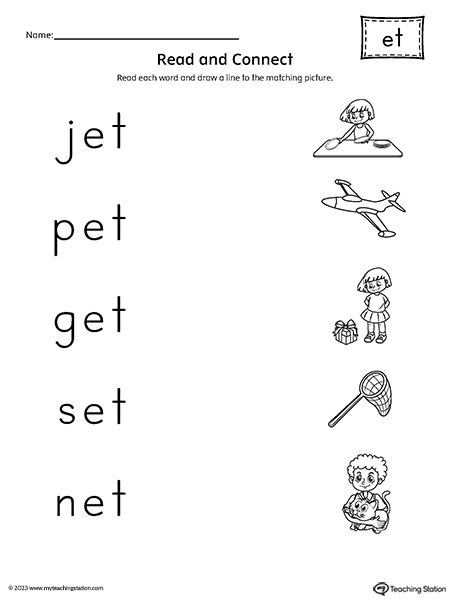 E Family Words Worksheets, Et Word Family, Word Family Reading, Word Families Printables, Word Family List, Kindergarten Word Families, Ccvc Words, Words Worksheet, Cvc Word Activities