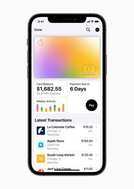 Card Ui Design, Iphone Update, Apple Card, Apple Aesthetic, Digital Product Design, High Yield Savings Account, Card Ui, Budget App, Credit Card App