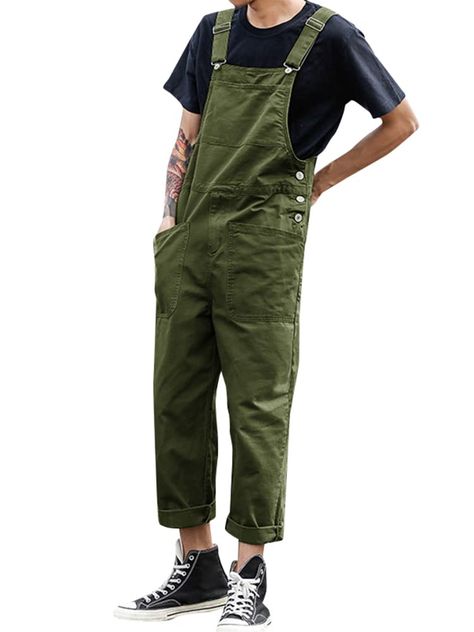 Overalls Men Fashion Outfits, Overalls Men Fashion, Carpenter Overalls, Men's Dungarees, Work Jumpsuit, Men Jumpsuit, Loose Fitting Pants, Overalls Men, Mens Overalls