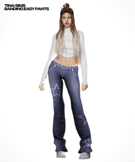 tina-sims on Tumblr Low Rise Jeans Y2k, Y2k Bottoms, Sims Baby, Low Rise Jean, Bootleg Jeans, Sims 4 Body Mods, Low Rise Pants, Sims4 Clothes, Sims 4 Collections