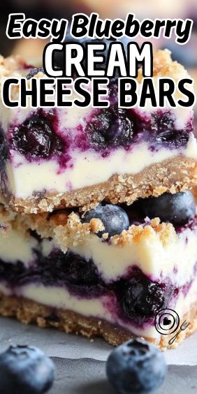 Easy Blueberry Cream Cheese Bars Blueberry Bar Cookies Recipes, Blueberry Cream Cheese Bites, Blueberry Cream Cheese Bars, Blueberry Bites, Blueberry Cheesecake Bars, Cheese Bars, Easy Bar Recipes, Blueberry Bars, Cream Cheese Bars