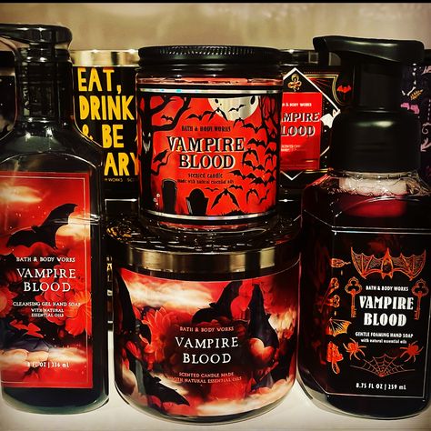 Haloween 2022 #bathandbody #bathandbodyworks #candles #candlesofinstagram #candleholder #glasshouse #waxmelts #burning #burn #tiktok #blogger #influencer #home #scented #fragrance #homedecorideas #homedecorations #essentialoils #halloween Bathandbodyworks Candles, Bath And Body Works Halloween, Platonic Soulmate, Scent Combos, Autumn Core, Aesthetic Items, Vampire Blood, Spooky Things, Emma Style