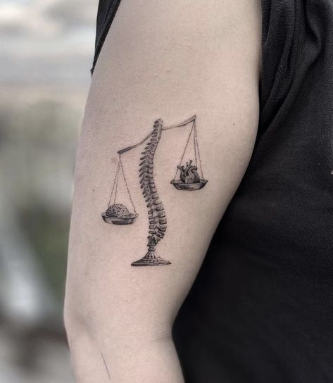 Libra Tattoo Ideas Unique, Libra Tattoo Ideas For Women, Libra Tattoo Ideas, Tricep Tattoo, Tricep Tattoos, Tattoo Ideas Unique, Inner Bicep Tattoo, Libra Tattoo, Scale Tattoo