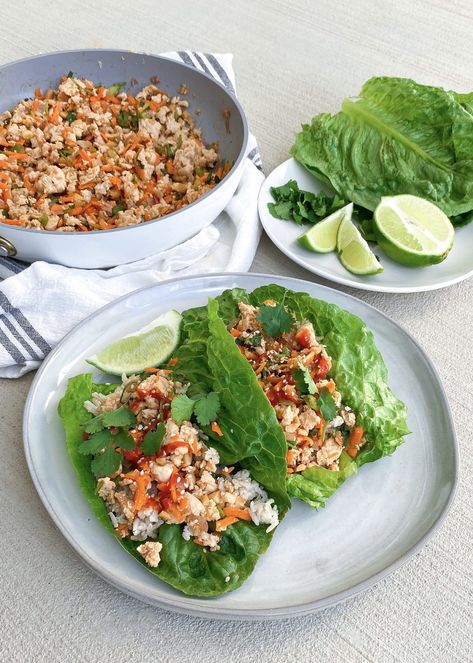 Thai Cashew Chicken Lettuce Wraps Cashew Chicken Lettuce Wraps, Thai Cashew Chicken, Honey And Soy Sauce, Cashew Chicken, Chicken Lettuce Wraps, Turkey Dinner, Main Course Recipes, Ground Chicken, Romaine Lettuce