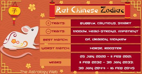 Year of the Rat, Chinese Zodiac Personality, Compatibility | The Astrology Web Personality Compatibility, Rat Zodiac, Chinese Zodiac Rat, Chinese New Year Zodiac, Lucky Sign, Chakra Healing Meditation, Rap Lyrics Quotes, Chinese Astrology, Year Of The Rat