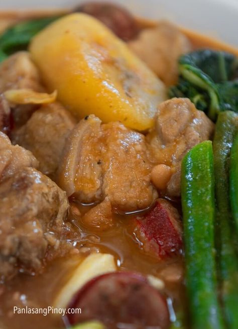 Pork Pochero Recipe, Filipino Ulam, Pork And Beans Recipe, Pagkaing Pinoy, Panlasang Pinoy Recipe, Recipes Using Pork, Easy Filipino Recipes, Pork And Beans, Malaysian Recipes