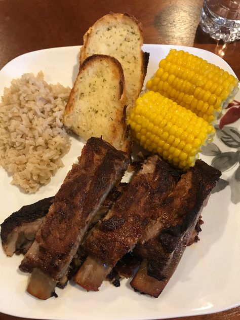 BBQ pork rib dinner Rib Dinner, Bbq Pork Ribs, Bbq Pork, Food Inspo, Pork Ribs, Soul Food, Dinner Ideas, Yummy Food, Quick Saves