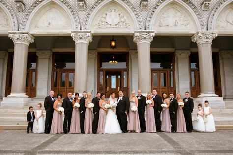 Mauve and Black Wedding Party Dusty Rose Mismatched Bridesmaids, Mauve Bridesmaid Dress With Groomsmen, Mauve And Black Wedding, Black And Mauve Wedding, Black Bridal Party Attire, Black Wedding Party, Black Bridal Party, Bride Maids, Ideas Wedding Party