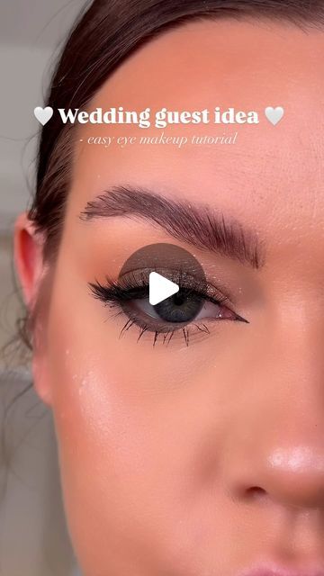 ♥ AMY JOHNSTON | MAKEUP ♥ on Instagram: "🤍 Wedding guest makeup idea 🤍   How to do super easy and quick eye makeup, soft eyeshadow with a wing and glitter 🫶🏼   Ad some products have been gifted * EYES  @makeuprevolution mini eyeshadow palette * @natashadenona baby bronze palette  @maybelline pot gel eyeliner  @morphebrushes black eyeshadow * @elfcosmeticsuk liquid glitter eyeshadow  @anamcosmetics ‘taupe’ glitter eyeshadow * @esteelauderuk mascara * @__dollbeauty_ lashes  @charlottetilbury spotlight highlighter   #makeup #makeuptutorial #eyeshadow #ukmakeupartist #ukmakeup" Guest Makeup For Wedding, Easy Makeup For Wedding Guest, Quick Eye Makeup, Uk Makeup, Bronze Palette, Wedding Guest Makeup, Liquid Glitter Eyeshadow, Afternoon Wedding, Black Eyeshadow