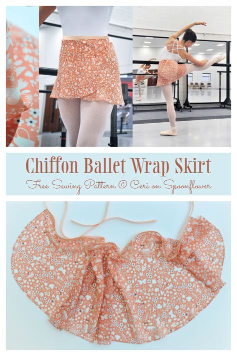 DIY Chiffon Ballet Wrap Skirt Free Sewing Pattern | Fabric Art DIY Sew Ballet Skirt, Diy Ballet Wrap Top, Ballet Skirt Sewing Pattern, Ballerina Skirt Pattern, Chiffon Sewing Pattern, Ballet Wrap Skirt Pattern, Diy Chiffon Skirt, Ballerina Skirt Diy, Ballet Skirt Outfit