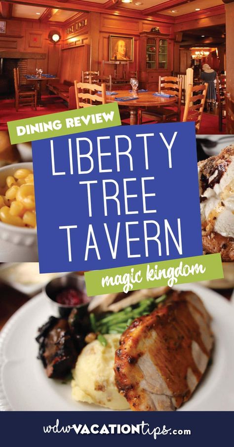 Liberty Tree Tavern is a sit-down dining location at the Magic Kingdom in Walt Disney World. Found in the heart of Liberty Square it's no surprise that this restaurant takes on an American colonial theme. #disneydining #disneyfood Liberty Tree Tavern, Dining At Disney World, Caribbean Holiday, Liberty Tree, Disney World Restaurants, Planning Board, Disney World Food, Disneyland Tips, Disney Restaurants