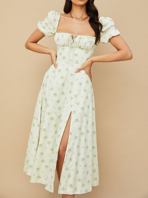 Italian City, Boho Midi Dress, Fresh Summer, Split Dress, Garden Parties, Floral Dress Summer, Casual Summer Dresses, Mode Inspiration, Looks Vintage