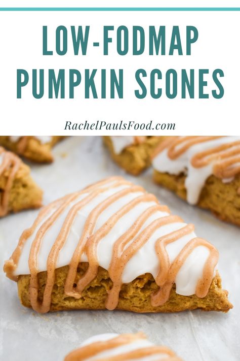 Low Fodmap Pumpkin Muffins, Low Fodmap Pumpkin Bread, Low Fodmap Fall Recipes, Fodmap Sweets, Low Fodmap Pumpkin, Starbucks Pumpkin Scones, Recipes Low Fodmap, Cinnamon Chip Scones, Fodmap Desserts