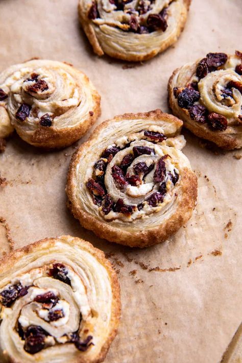 Cranberry Goat Cheese Puff Pastry Swirls | halfbakedharvest.com Goat Cheese Puff Pastry, Puff Pastry Swirls, Pastry Swirls, Cranberry Goat Cheese, Cranberry Baking, Half Baked Harvest Recipes, Puff Pastry Appetizers, Cheese Puff, Mini Pastries