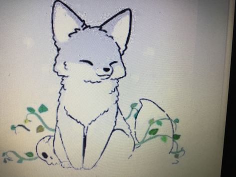 Arctic Fox Drawing Cute, Artic Fox Drawings, Snow Fox Drawing, Arctic Fox Drawing, Arctic Fox Art, Volpe Artica, Fox Animation, Kawaii Drawing, Fox Drawing