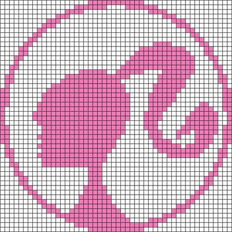 Alpha pattern #170983 | BraceletBook Barbie Alpha Pattern, Free Barbie, Barbie Logo, Pixel Art Design, Alpha Pattern, Alpha Patterns, Friendship Bracelet Patterns, Olivia Rodrigo, Bracelet Patterns