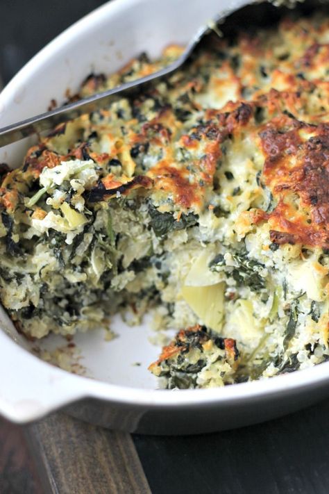 Spinach Artichoke Casserole, Spinach Artichoke Recipes, Artichoke Casserole, Low Carb Spaghetti, Spinach Casserole, Artichoke Recipes, Healthy Casseroles, Fresh Spinach, Spinach Recipes