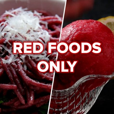 If red is your favorite color, these beautiful scarlet foods are just for you. Slurp on some red wine spaghetti, or sip on a strawberry and beet smootie. Tickle your tastebuds with some red chili shrimp stir fry. Treat your eyes and your palate! Red Color Party Food Ideas, Red Wine Spaghetti, Red Foods, Chili Shrimp, Beet Smoothie, Shrimp Stir Fry, Coloring Images, Red Food, Red Chili