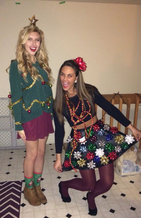 Christmas Tree Outfit Women, Dress Like A Present, Hoedown Outfits, Christmas Present Costume, Present Costume, Christmas Tree Outfit, Spirit Day, Spirit Week Outfits, Camp Theme