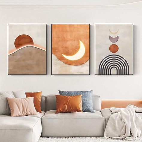 minimalism
boho
wall art
wall hanging
interior design Beige And Orange Living Room, Mid Century Prints, Moon Mountain, Boho Artwork, Wall Art Orange, Large Framed Wall Art, Modern Art Wall, Purple Canvas, Simple Abstract